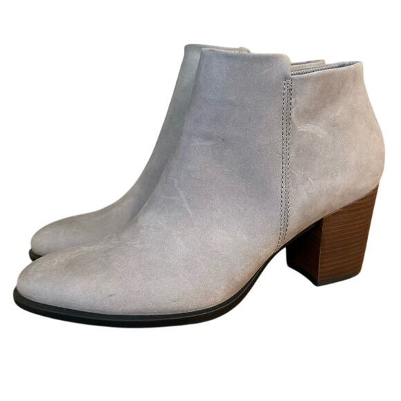 Ecco Women’s Shape 55 Suede Leather Healed Bootie Boots Moon Rock Gray Size 41 - Picture 1 of 9